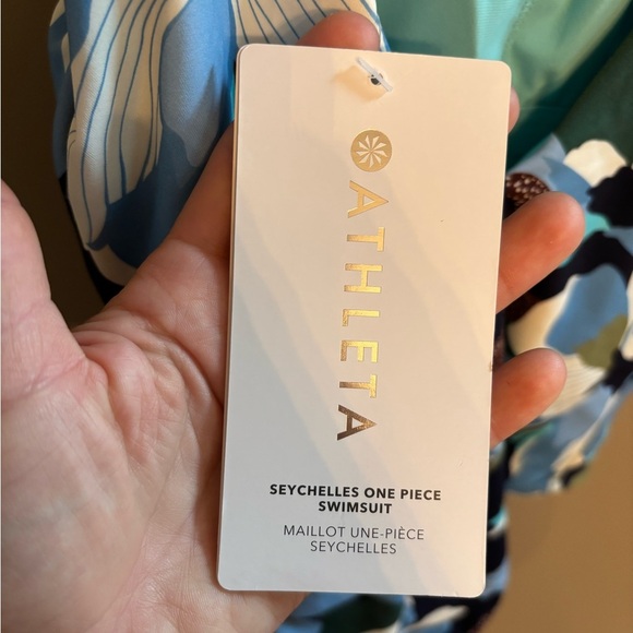 NWT Athleta Seychelles hero bloom dress blue one piece swimsuit XS - Picture 5 of 9